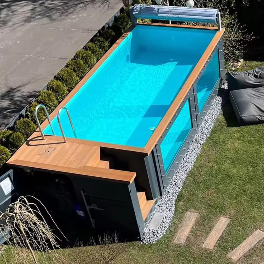 30ft Outdoor Swimming Pool Large Above-Ground Backyard Pool Luxury Prefab Container Swimming Pools for Family Leisure