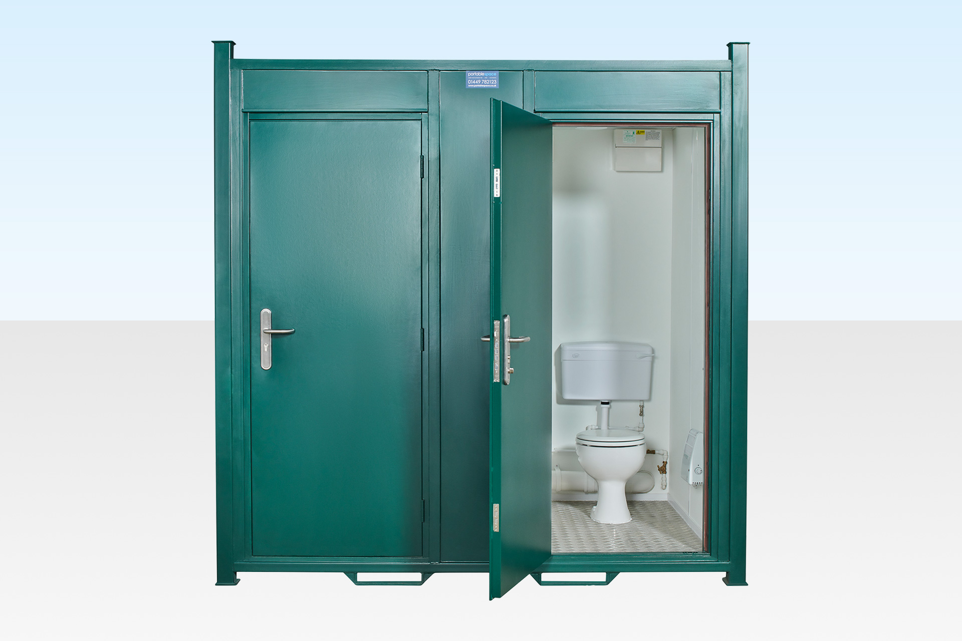 Steel Anti-Vandal Twin (1+1) Toilet Unit | Portable Toilet Block - Image 2