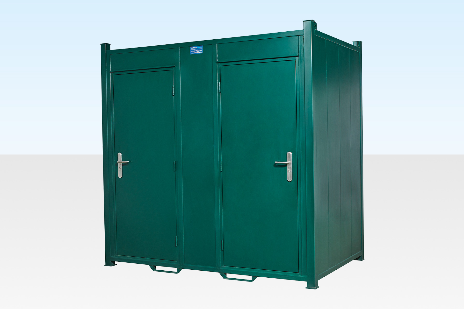Steel Anti-Vandal Twin (1+1) Toilet Unit | Portable Toilet Block - Image 4